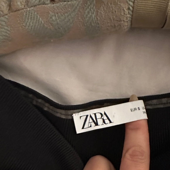 Zara 3-D Flower Black Strapless Dress - Picture 2 of 5